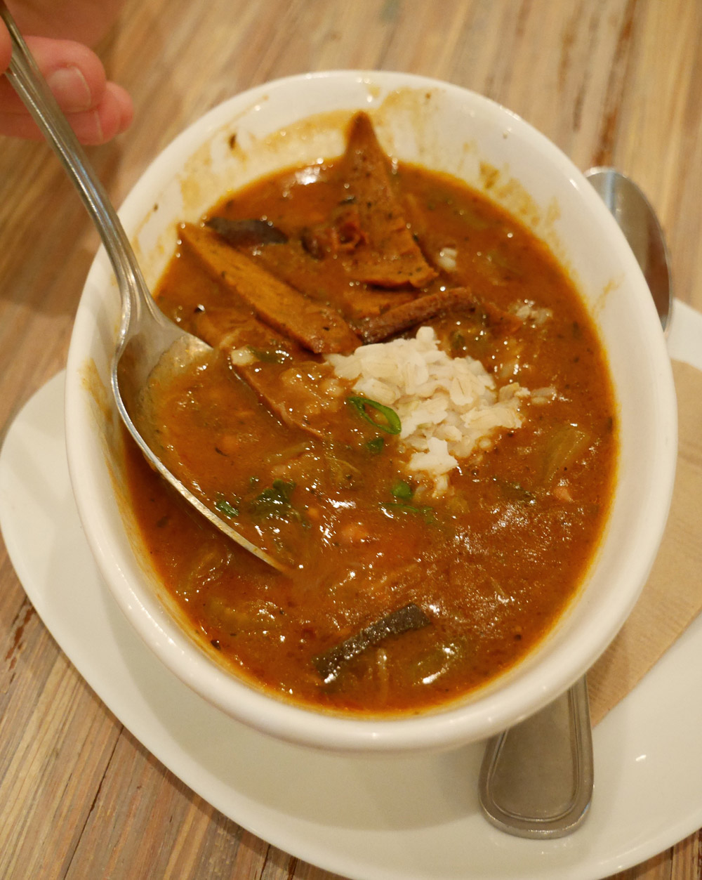 Vegan Gumbo with Spicy Seitan, Seed, New Orleans